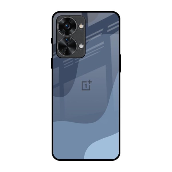 Navy Blue Ombre Glass Case for OnePlus Nord 2T 5G Online Sale