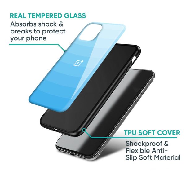 Wavy Blue Pattern Glass Case for OnePlus Nord 2T 5G Online Sale