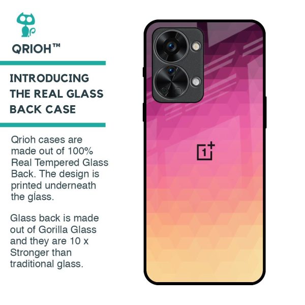 Geometric Pink Diamond Glass Case for OnePlus Nord 2T 5G Online