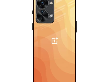 Orange Curve Pattern Glass Case for OnePlus Nord 2T 5G For Discount