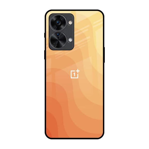 Orange Curve Pattern Glass Case for OnePlus Nord 2T 5G For Discount