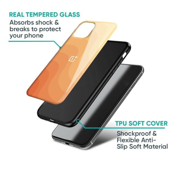 Orange Curve Pattern Glass Case for OnePlus Nord 2T 5G For Discount